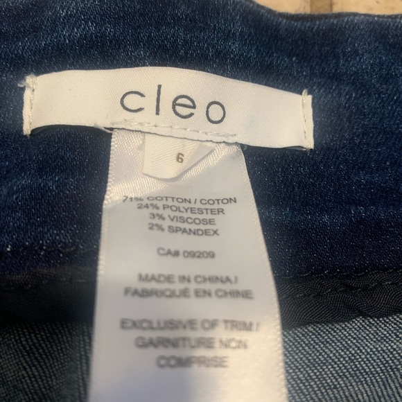 Cleo Dark Wash Distressed Pull-On Jeans with Embellishments - Size 6 - Picture 3 of 7